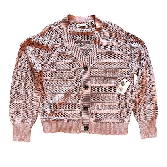 NWT SONOMA Mauve Button Down Knit Cardigan Size XXL Preppy Casual Minimalist - Picture 1 of 8